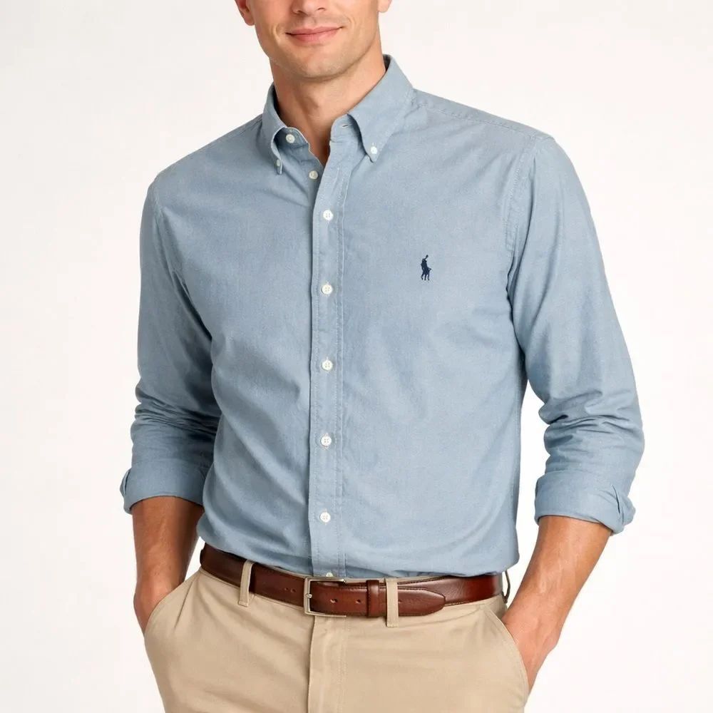 Revolve Polo Ralph Lauren Blue Collared Chambray Casual Button Down Shirt